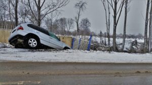 Car accident due to weather conditions in Canada 