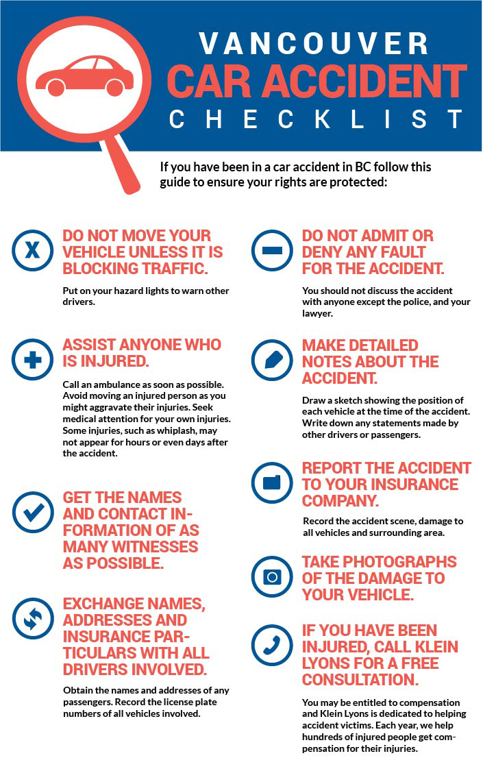 Vancouver Car Accident Checklist Klein Lawyers